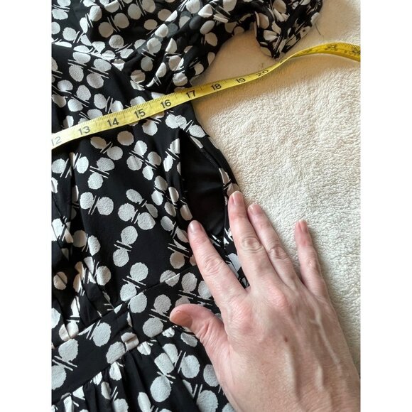 Trina Turk St. Petersburg Silk Dress Black with White Polka Dots NO Belt Size 6 - Picture 10 of 12